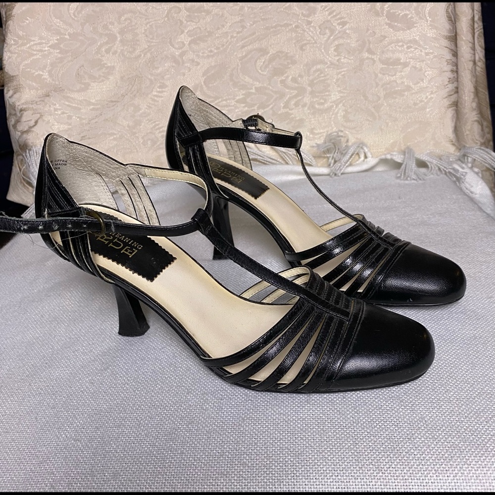 Black True Meaning T-Strap heels